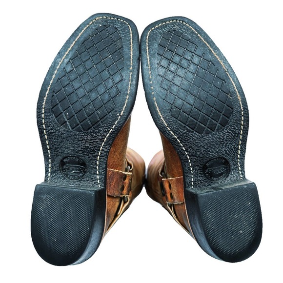 FRYE Vintage Harness 12R Brown Leather Biker Moto Motorcycle Boots 9.5 - Picture 5 of 7